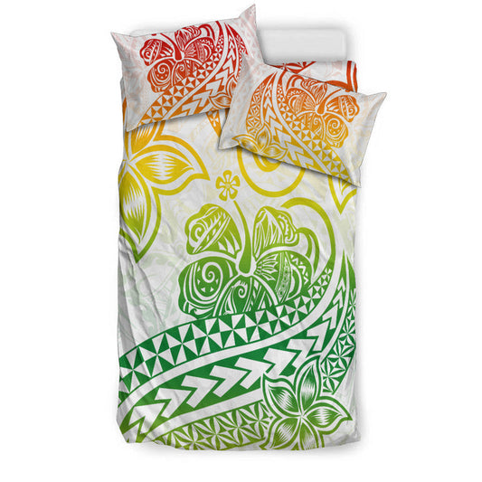 Polynesian Tribal Tattoo Retro Bedding Set Gradient 02 Screen Color