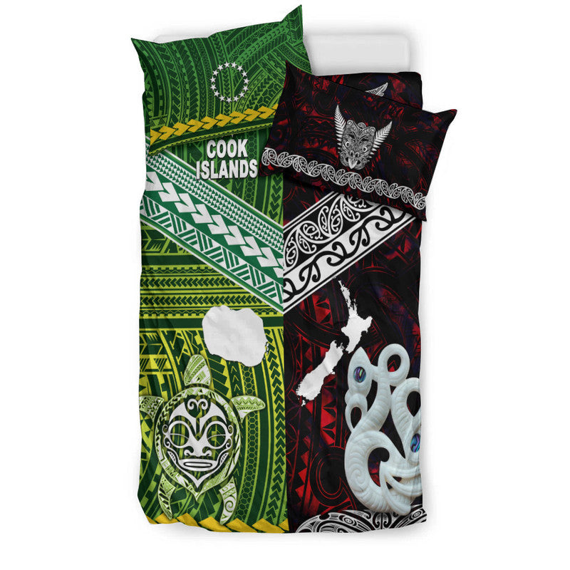 New Zealand And Cook Islands Bedding Set Together Red