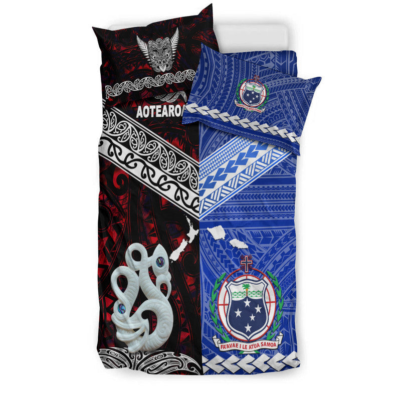 New Zealand And Samoa Bedding Set Together Red