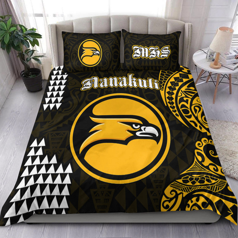 Hawaii Nanakuli High School Bedding Set Tribal Kakau