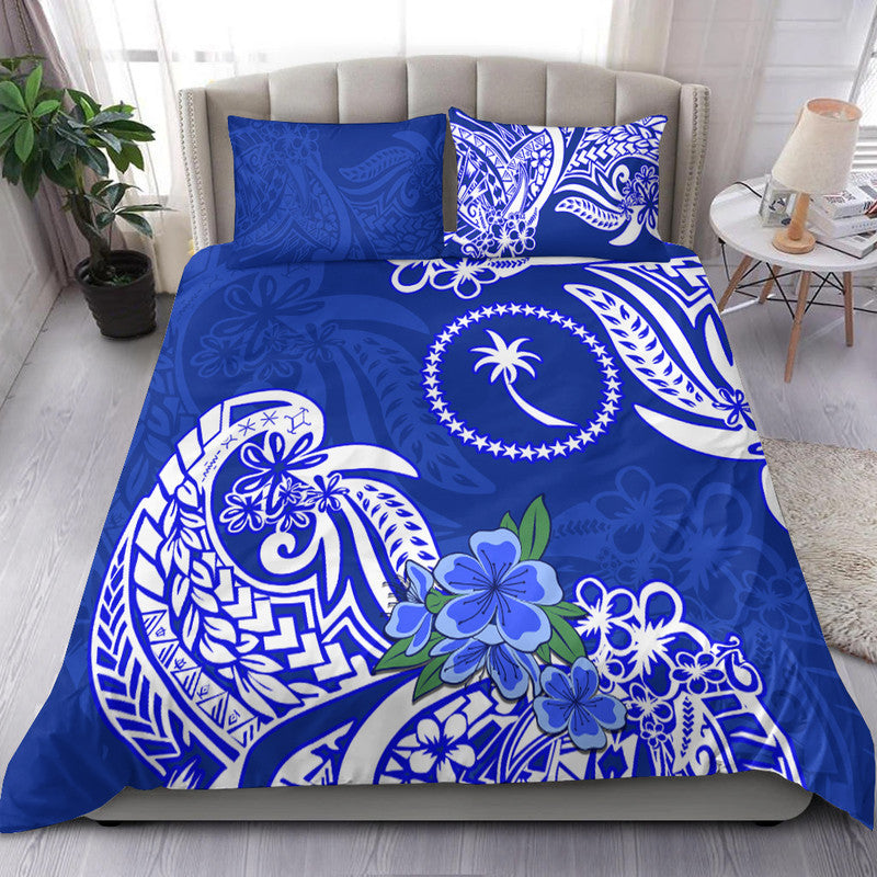 FSM Chuuk State Bedding Set Polynesian Floral Tribal