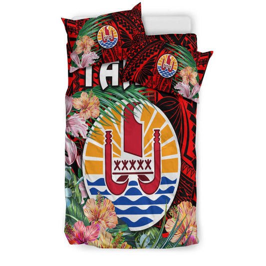Tahiti Bedding Set French Polynesia Simple Vibes Red