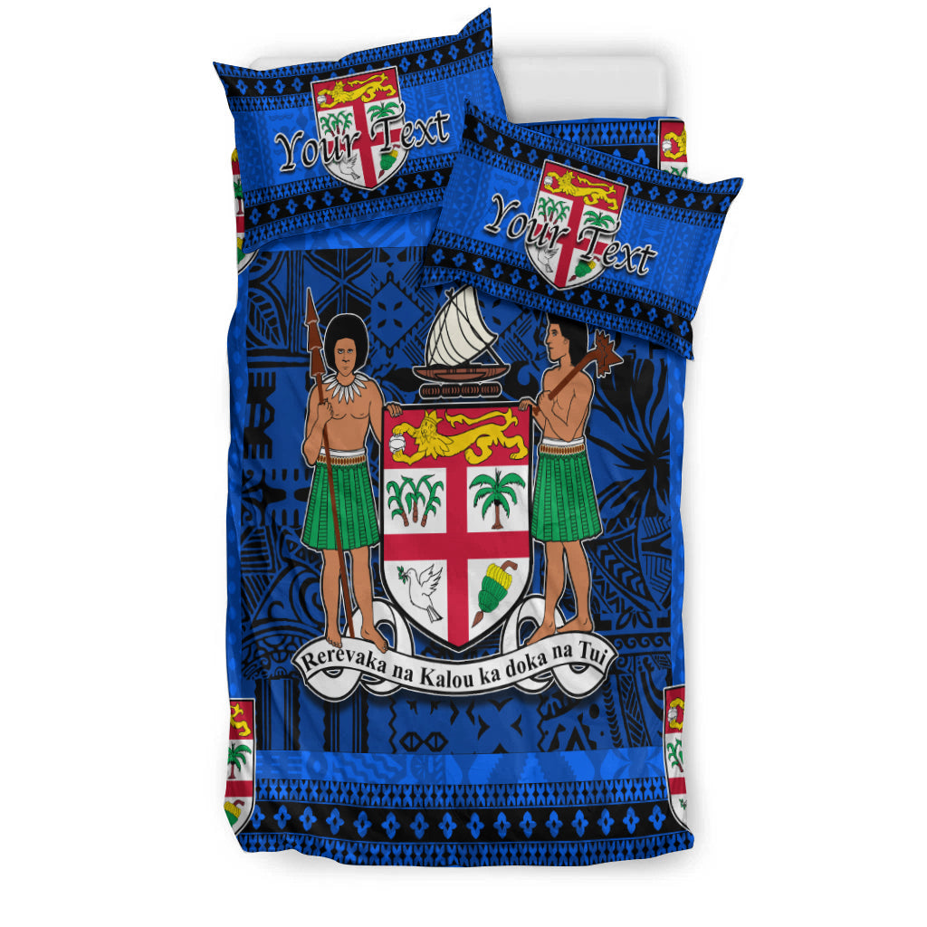 (Custom Personalised) Fiji Bedding Set Blue And Black Style No.1