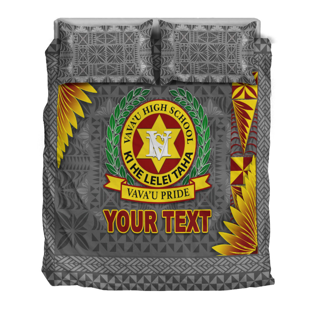 (Custom Personalised) Tonga Vava'u High School Bedding Set Simplified Version Grey