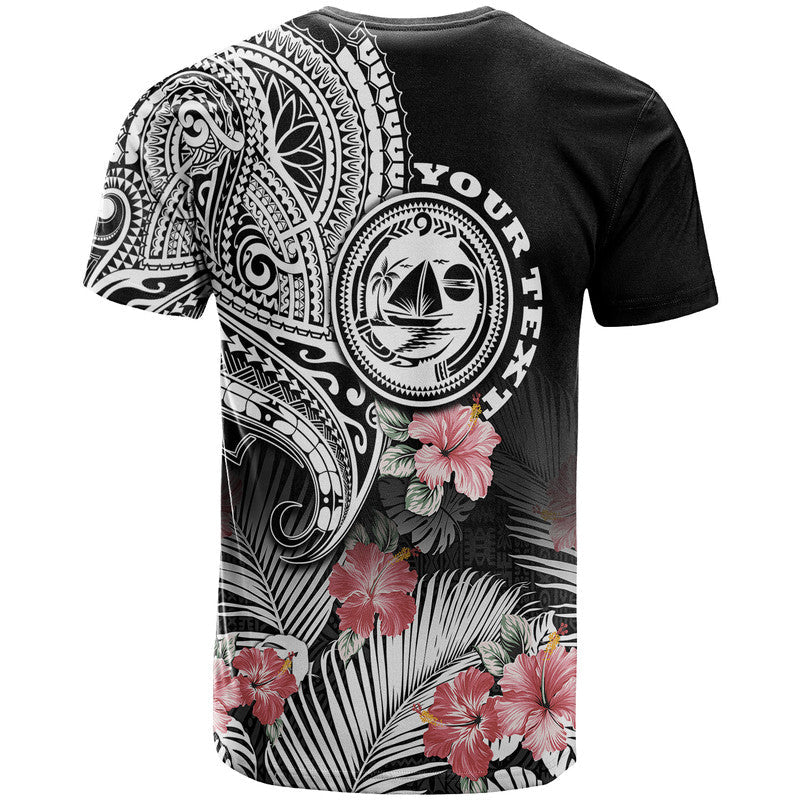 (Custom Personalised) Vanuatu Malampa Province T Shirt Hibiscus Tribal Polynesian Tattoo Ver Black