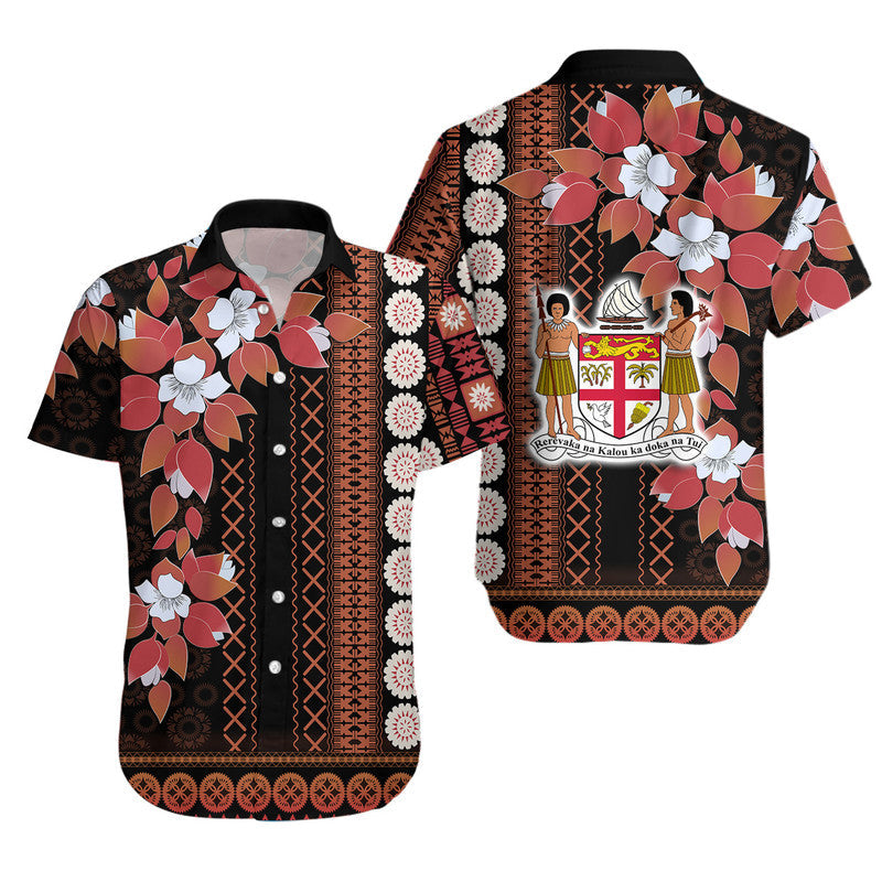 Fiji Hawaiian Shirt Tagimoucia Mixed Black Tapa Style