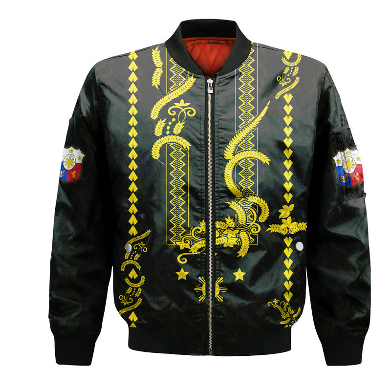Philippines Bomber Jacket Pechera With Side Barong Patterns