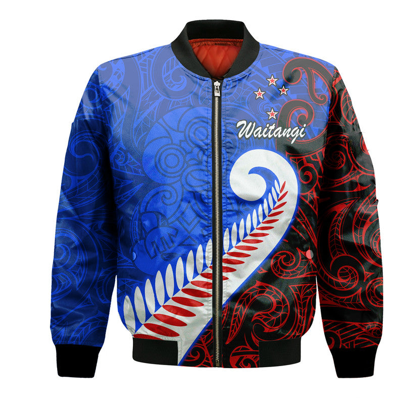 Waitangi Day Bomber Jacket Aotearoa Hei Tiki Silver Fern
