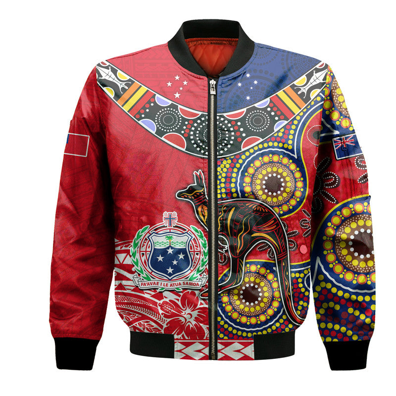 Australia Aboriginal and Samoa Polynesian Bomber Jacket Boomerang