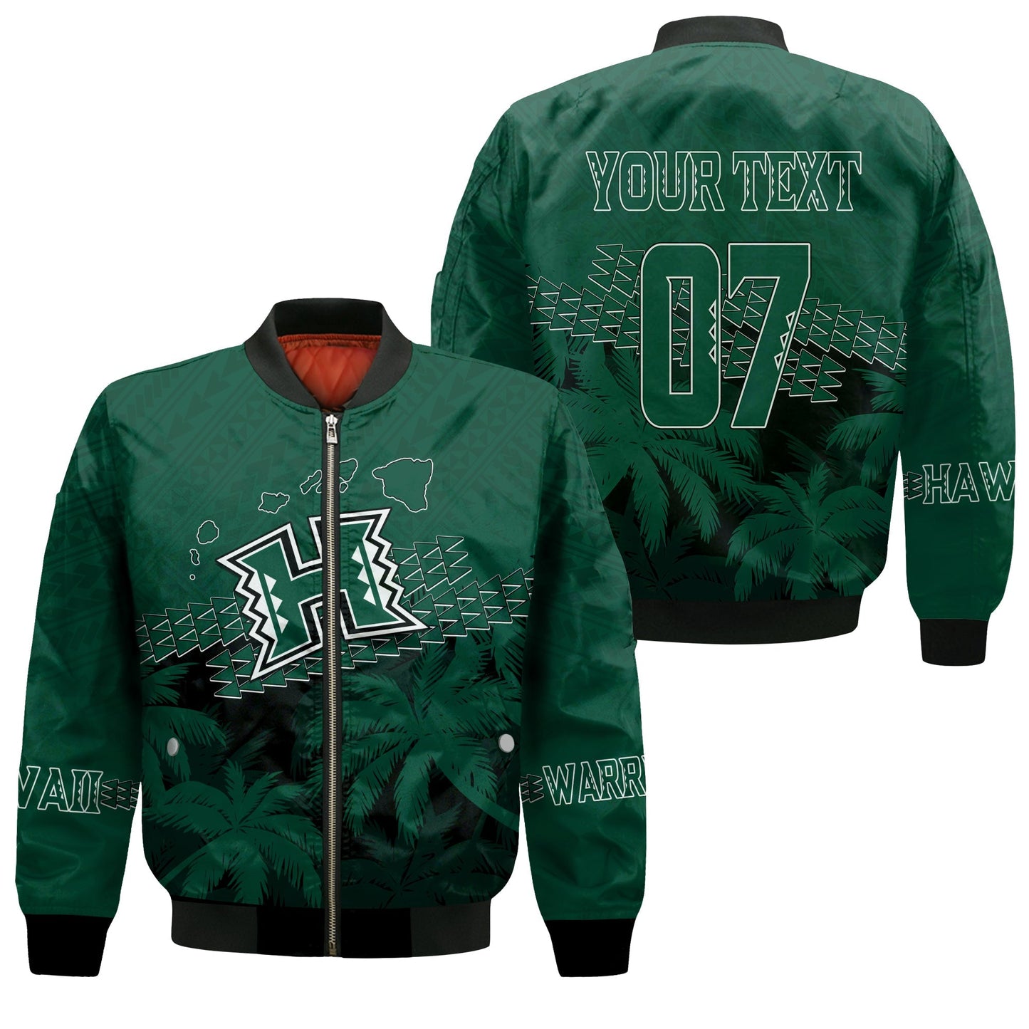 Personalised Hawaii Rainbow Warriors Bomber Jacket Laau Pama