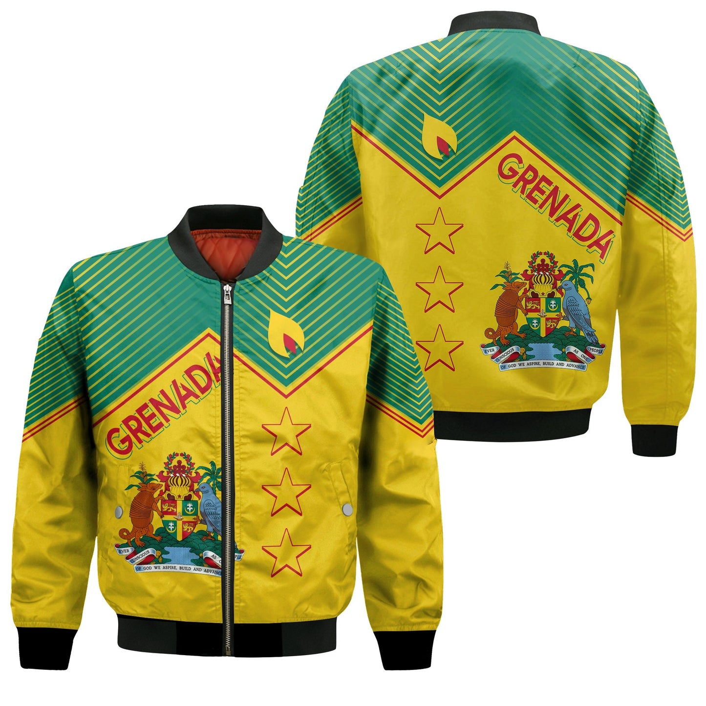 Grenada Independence Day Bomber Jacket Geometric Style