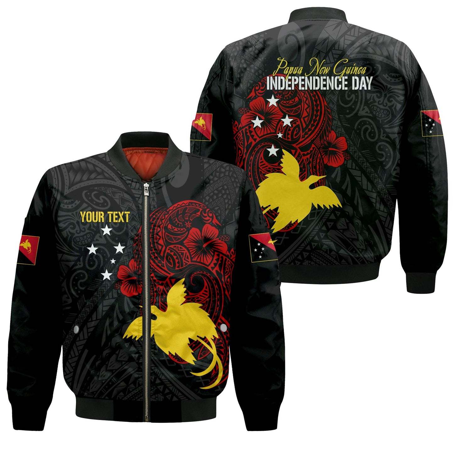 Personalised Papua New Guinea 47th Independence Bomber Jacket Tribal Turtle