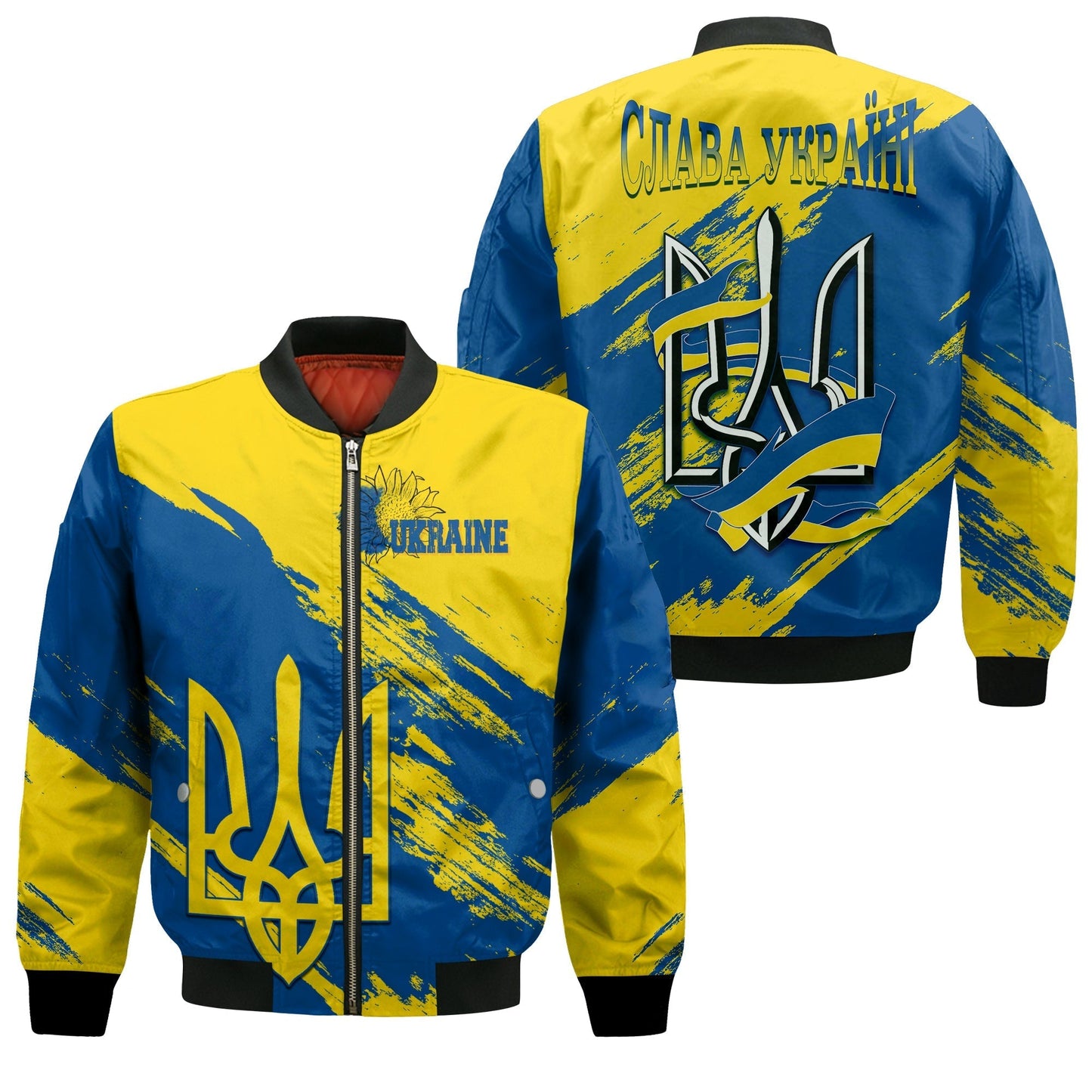 Ukraine Bomber Jacket Slava Ukraini Grunge Style
