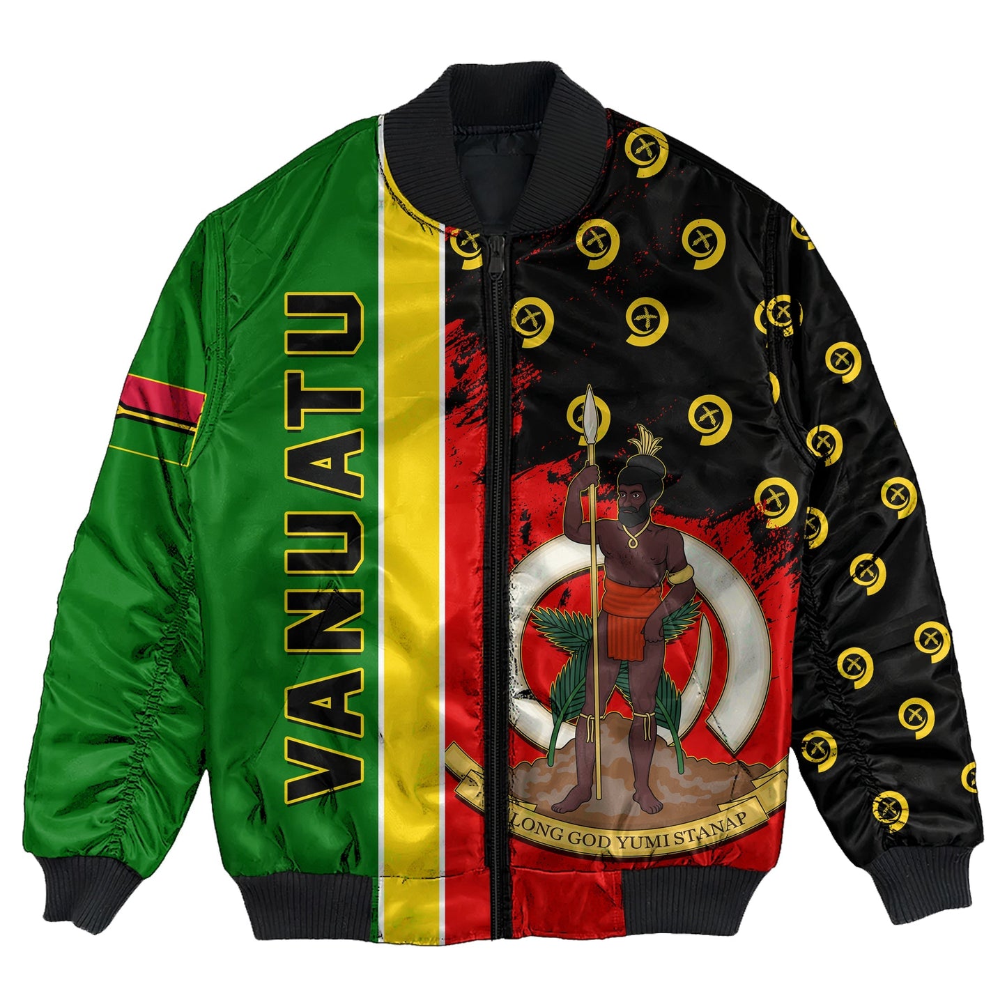Vanuatu Flag Pattern Style Bomber Jacket