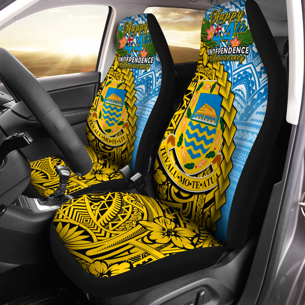 Tuvalu 1978 Car Seat Covers Happy 44th Independence Anniversary Polynesian Pattern