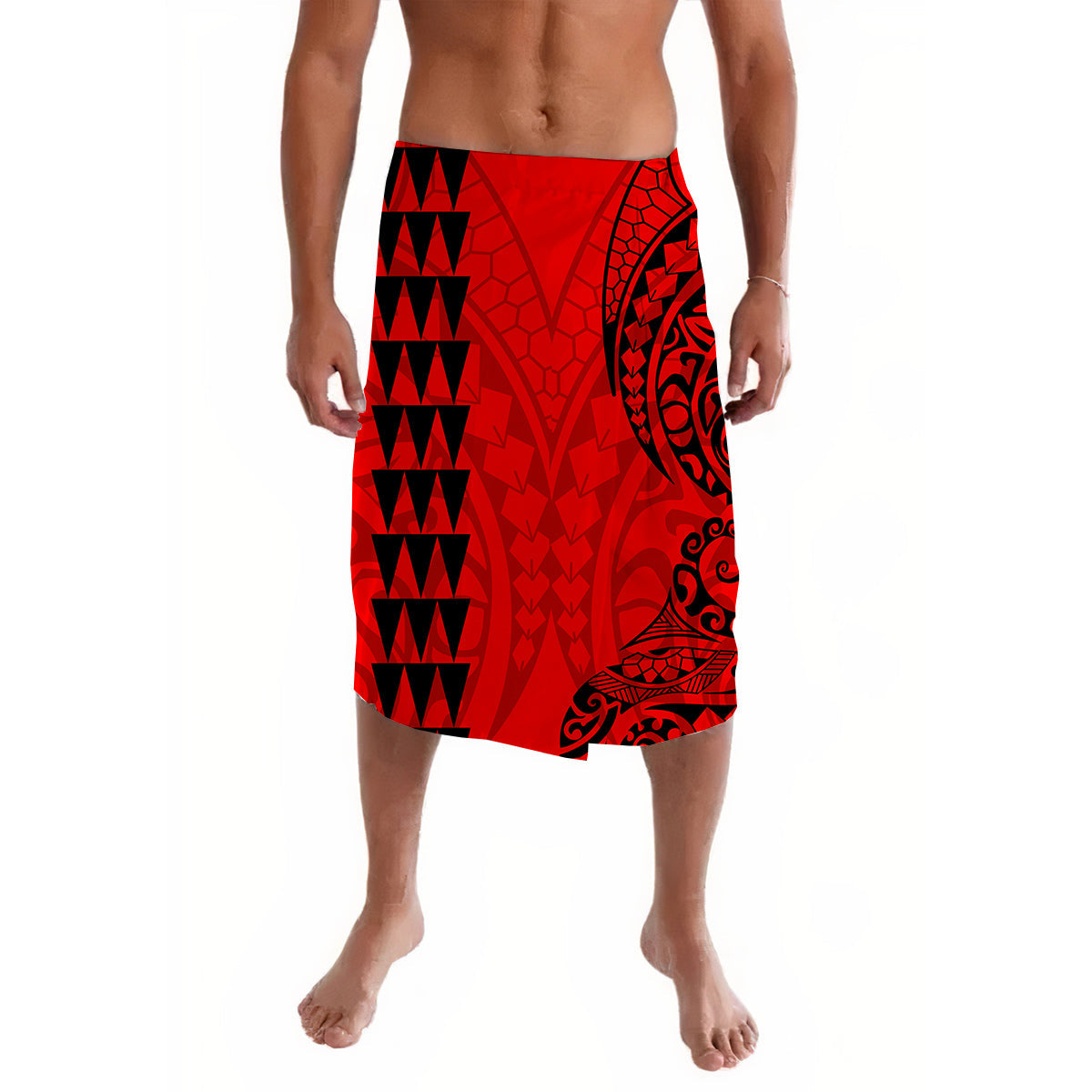 Kakau Polynesian Tribal Red Lavalava