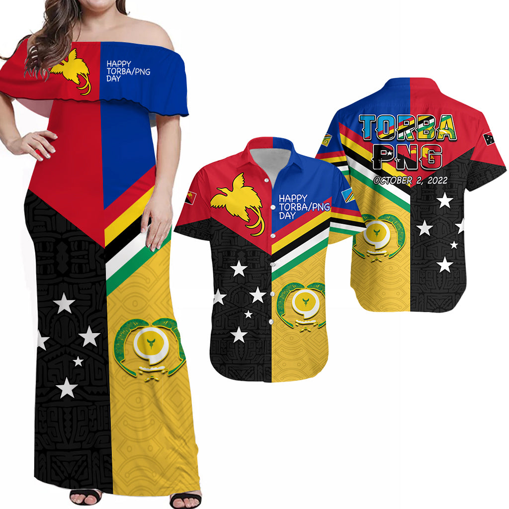 Matching Outfits For Couples Torba PNG Day Combo Dress and Hawaiian Shirt 2022 Simple Polynesia