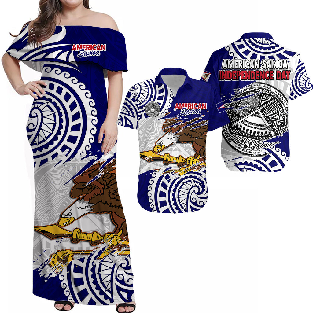 Matching Clothes For Couples American Samoa Independence Day Combo Dress And Shirt Polynesian Special Version