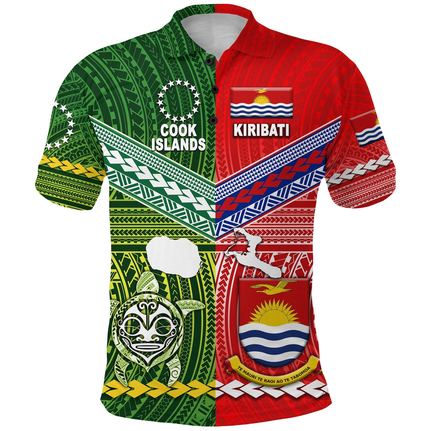 Kiribati And Cook Islands Polo Shirt Together