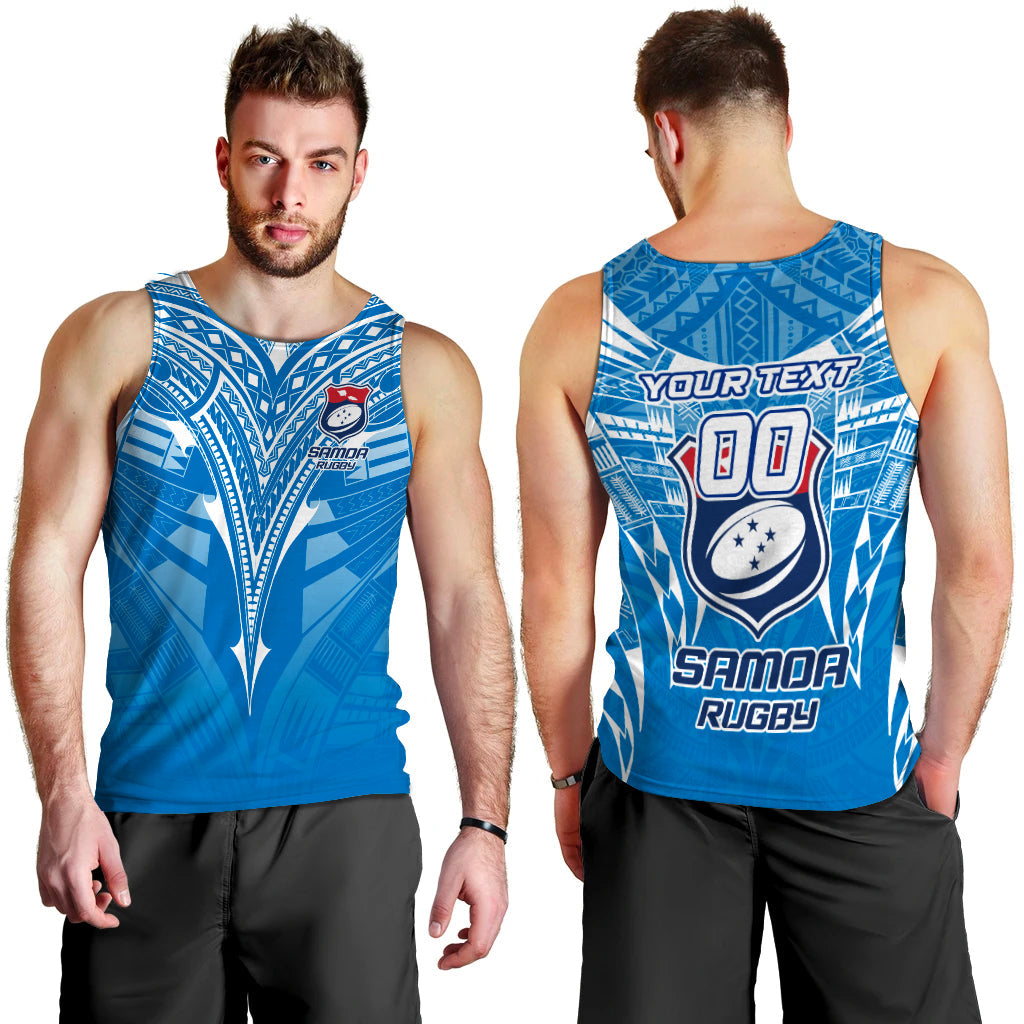 Custom Personalised Samoa Rugby Toa Samoa Blue Style Men Tank Top