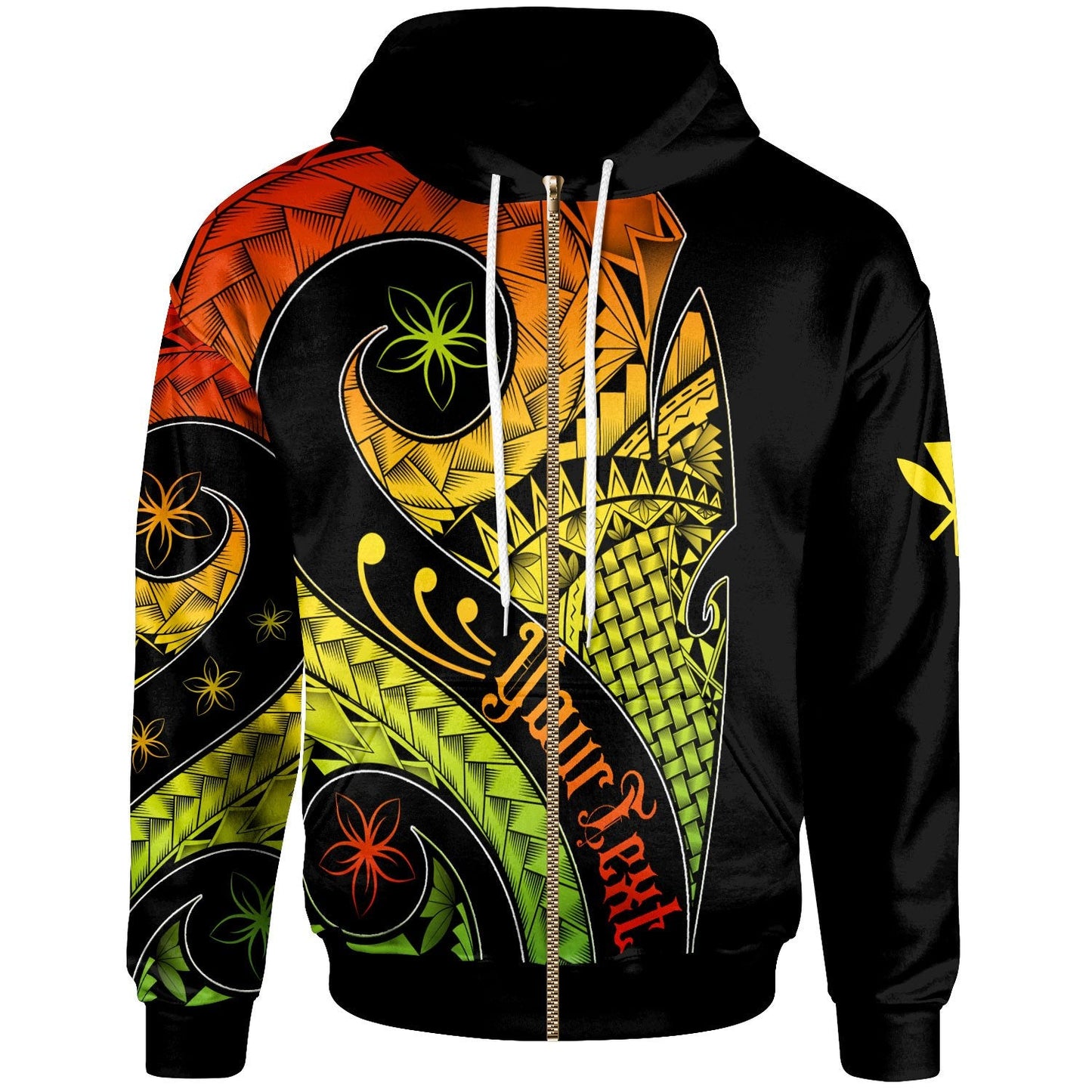 Hawaii Zip Up Hoodie Hawaii Polynesian Decorative Patterns