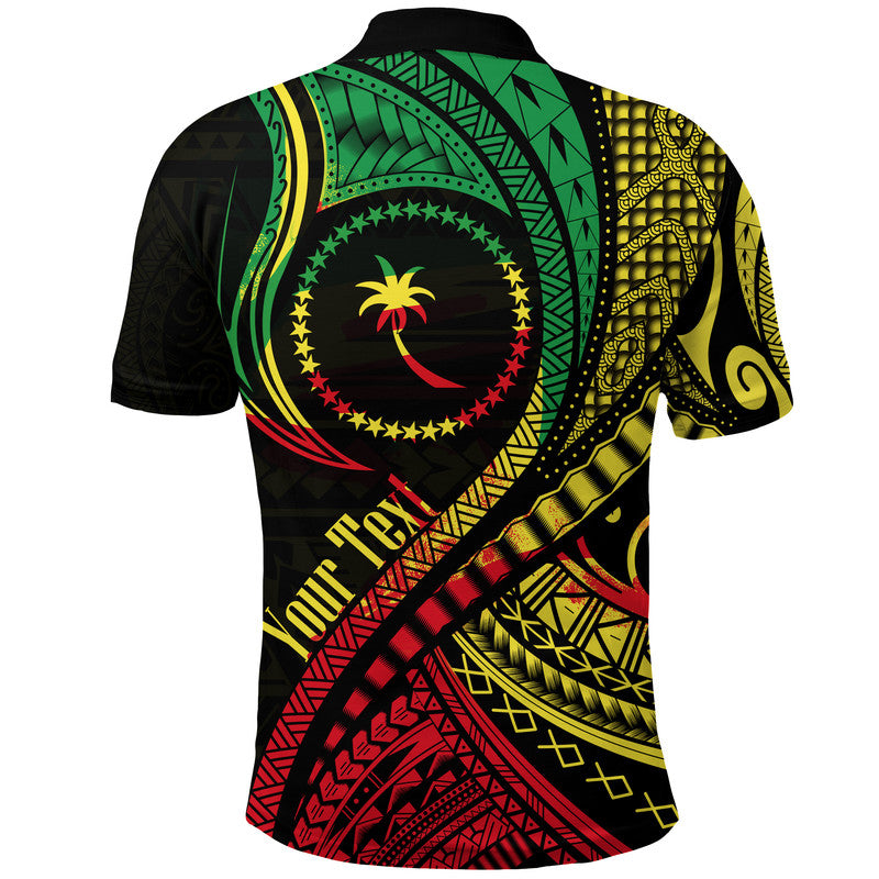 Custom Personalised Chuuk Polo Shirt Federated States Of Micronesia Reggae Wave Style