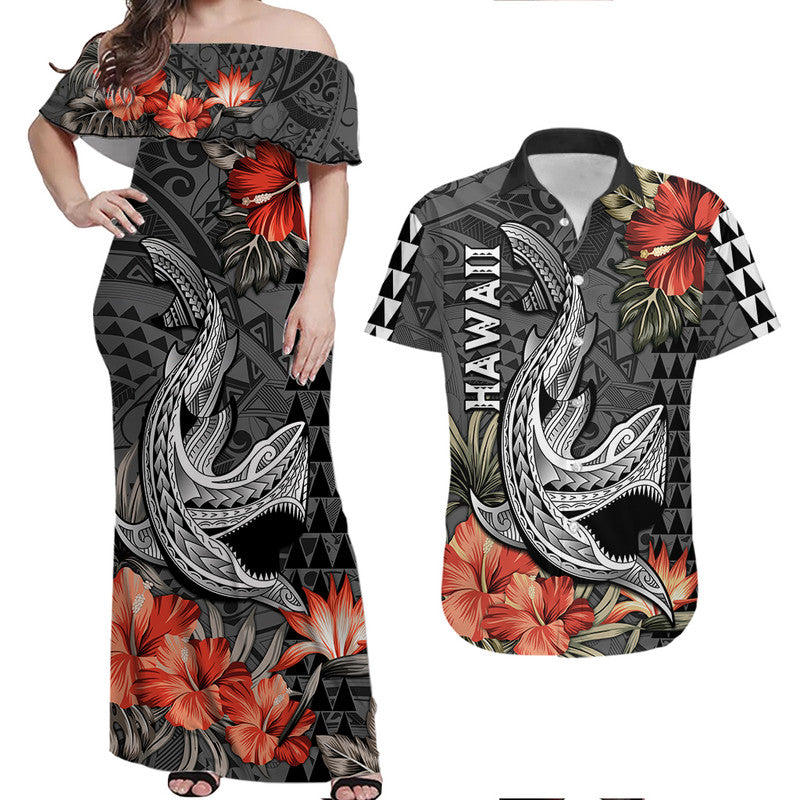 Hawaii Shark Tattoo Outfit for Couple Polynesian Vintage Vibes
