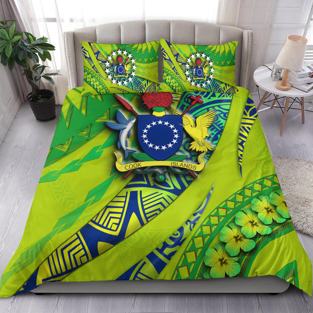 Cook Islands Bedding Set Artsy Style Green