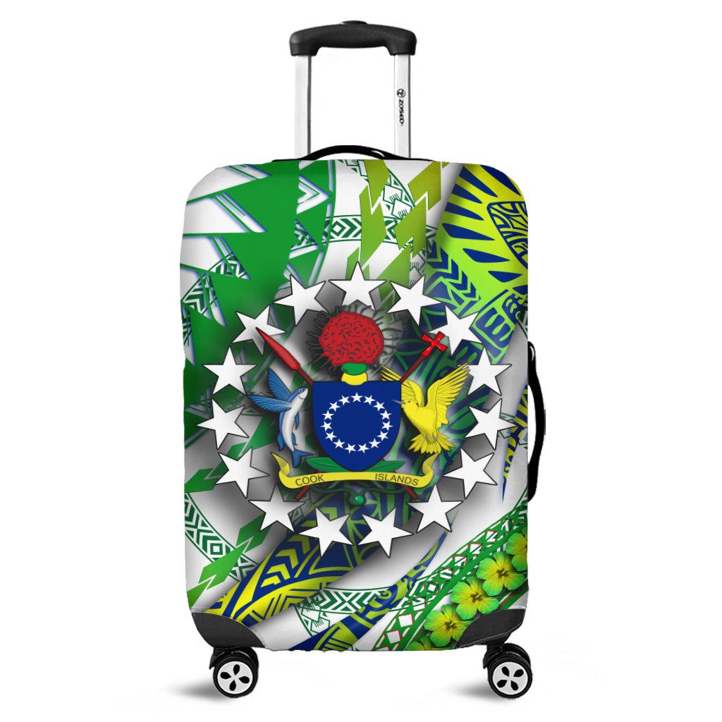 Cook Islands Luggage Cover Artsy Style White