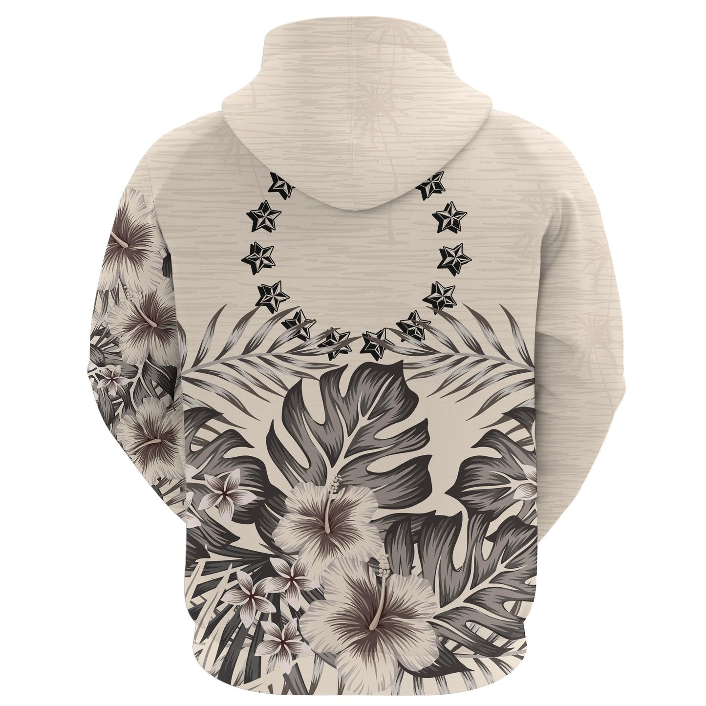 Cook Islands Hoodie The Beige Hibiscus No