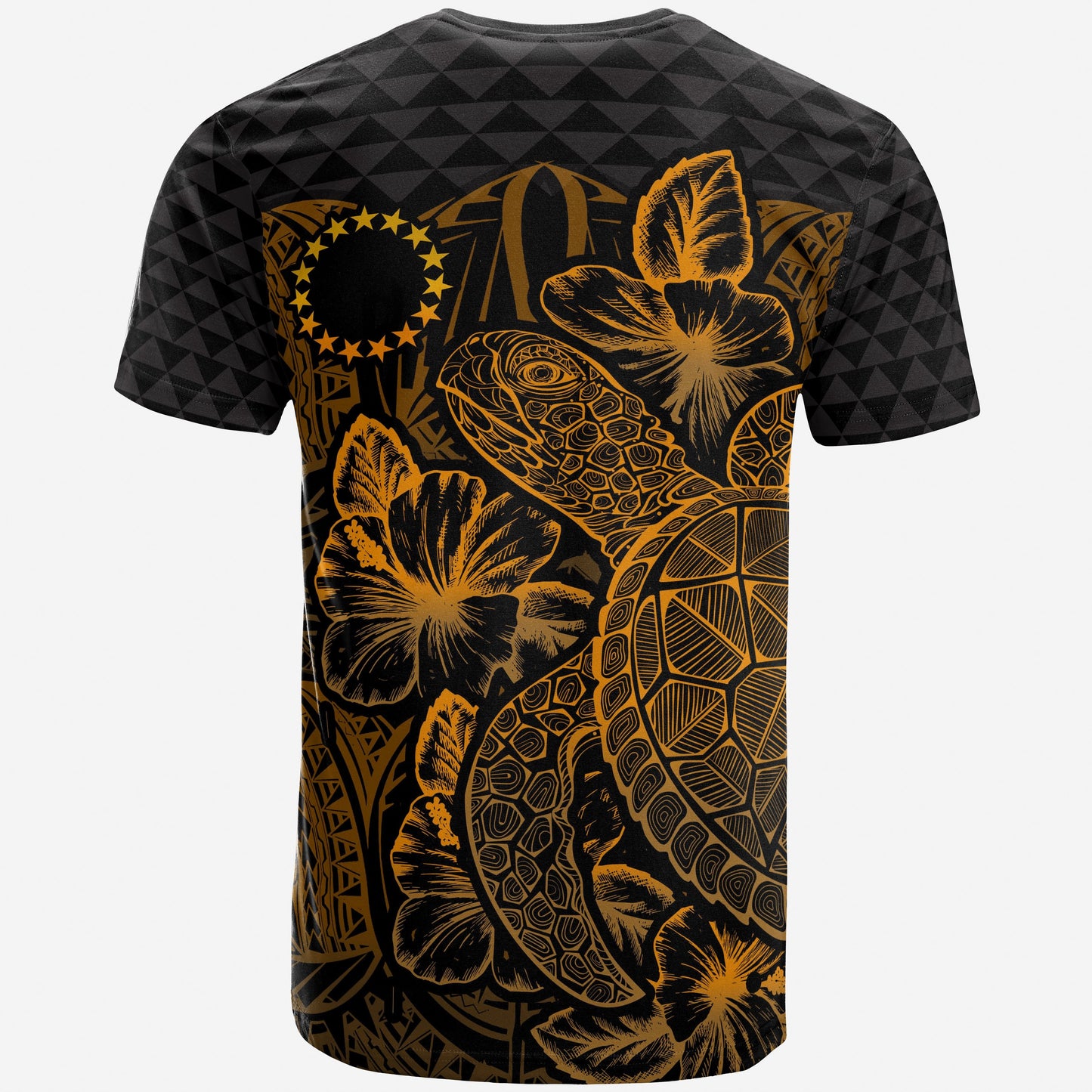 Cook Islands T Shirt Cook Islands Flag Turtle Hibiscus Gold