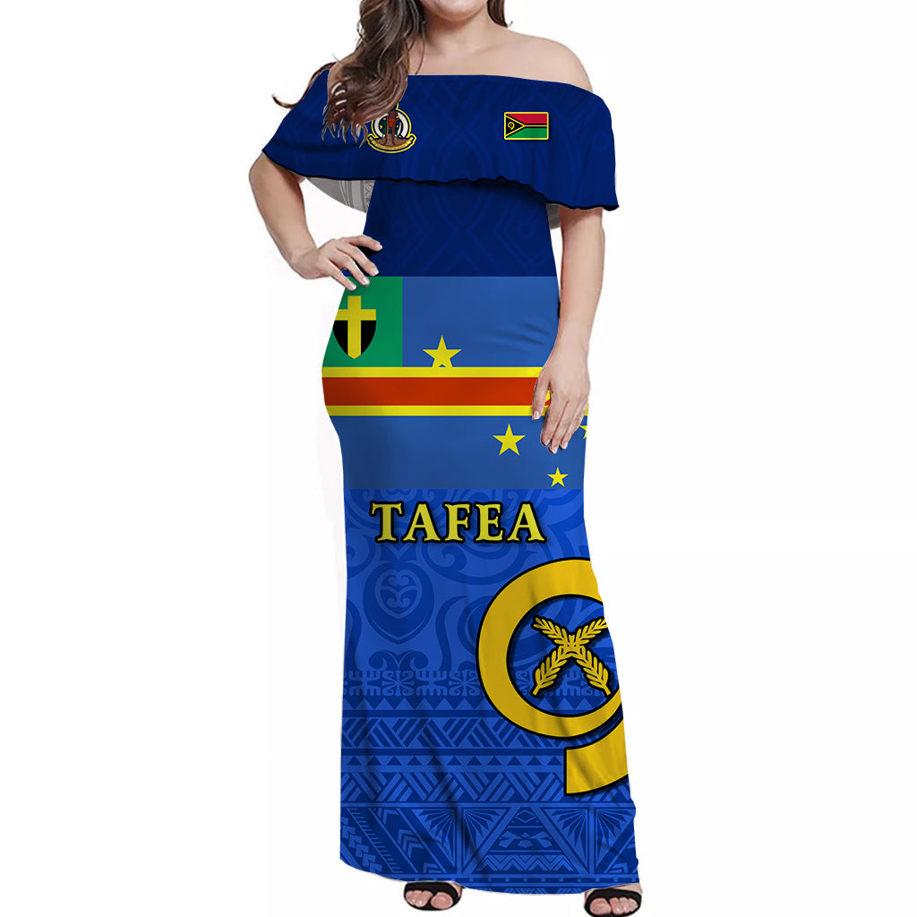 Tafea Province Off Shoulder Long Dress Vanuatu Proud