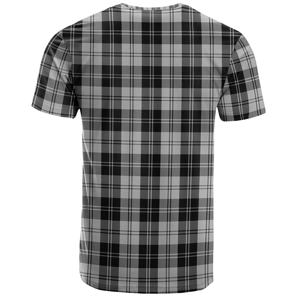 Printivon Erskine Black and White Clan DNA In Me Tartan Crest T Shirt