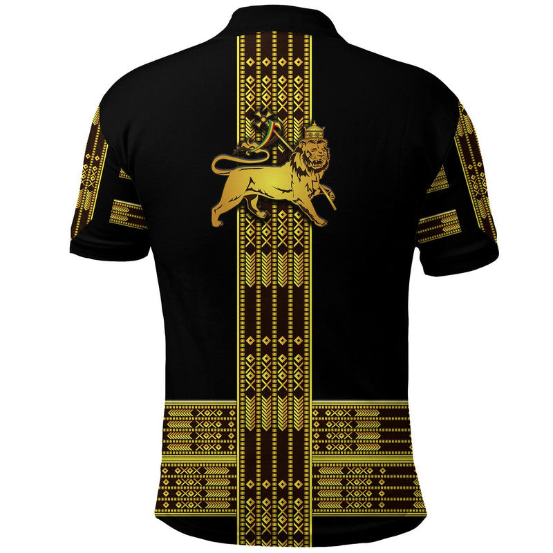 Ethiopia Polo Shirt Ethiopian Lion Of Judah Simple Tibeb Style Black