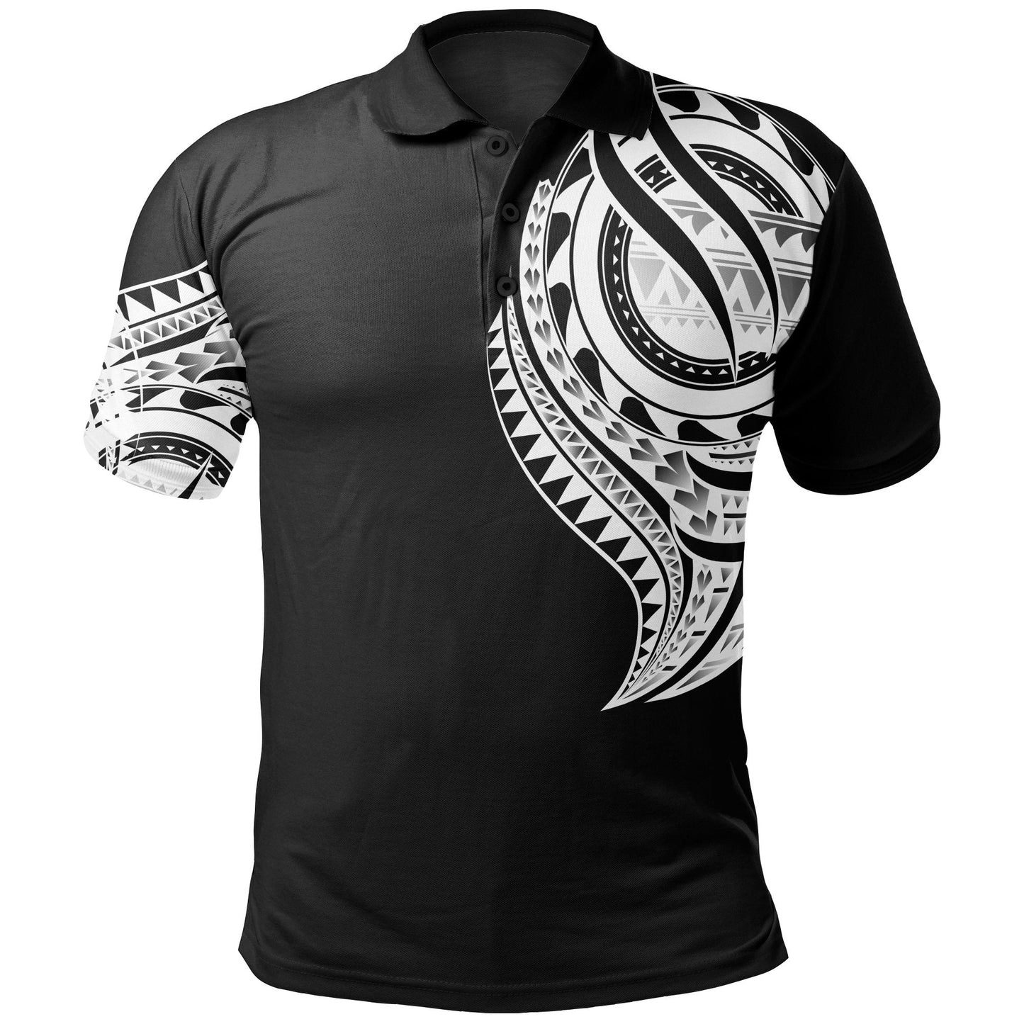 Marshall Polo Shirt - Marshall Tatau White Patterns With Coat Of Arms