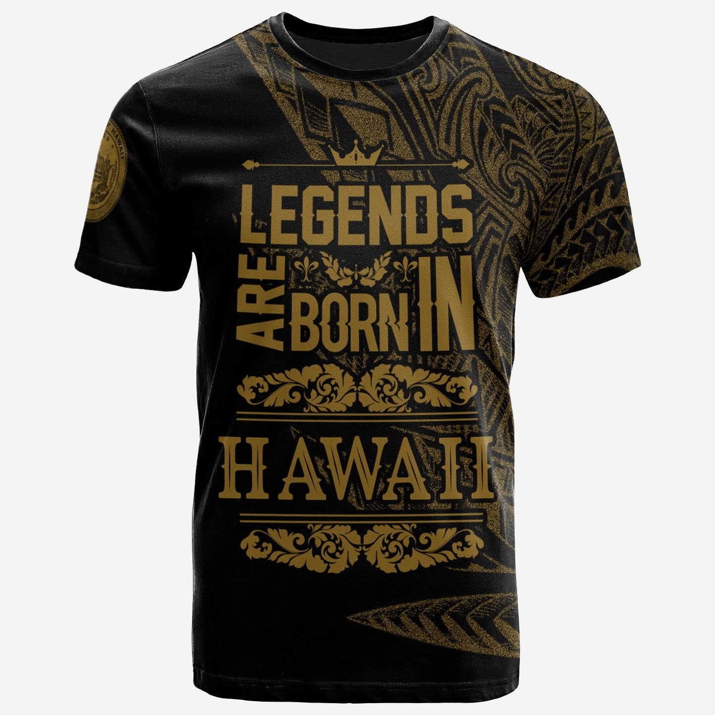 Hawaii T-Shirt Legends Are Born In Gold Color
