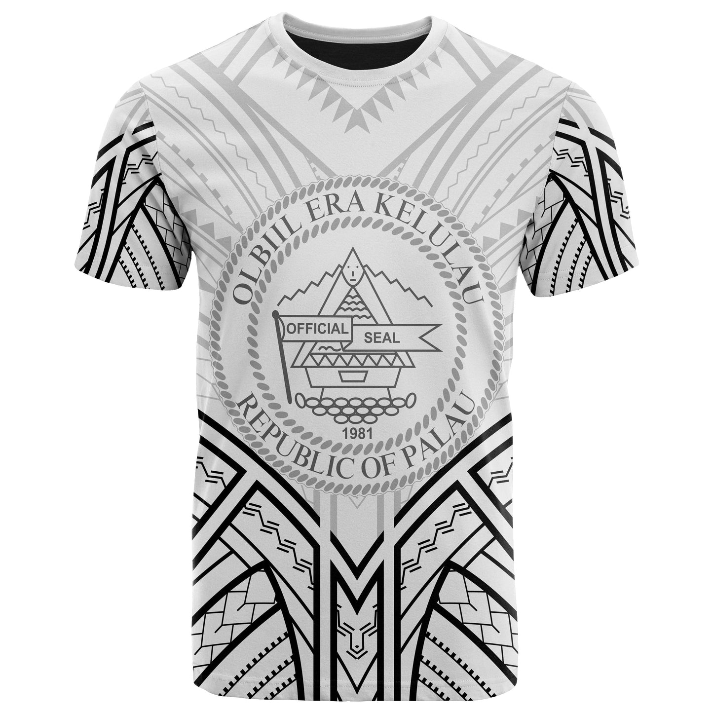 Palau T Shirt Palau Seal Tribal Patterns