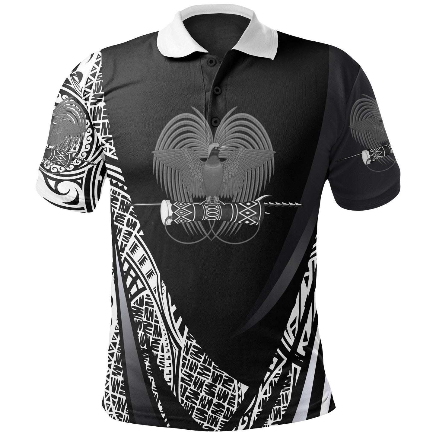Papua New Guinea Polo Shirt - White Polynesian Patterns Sport Style