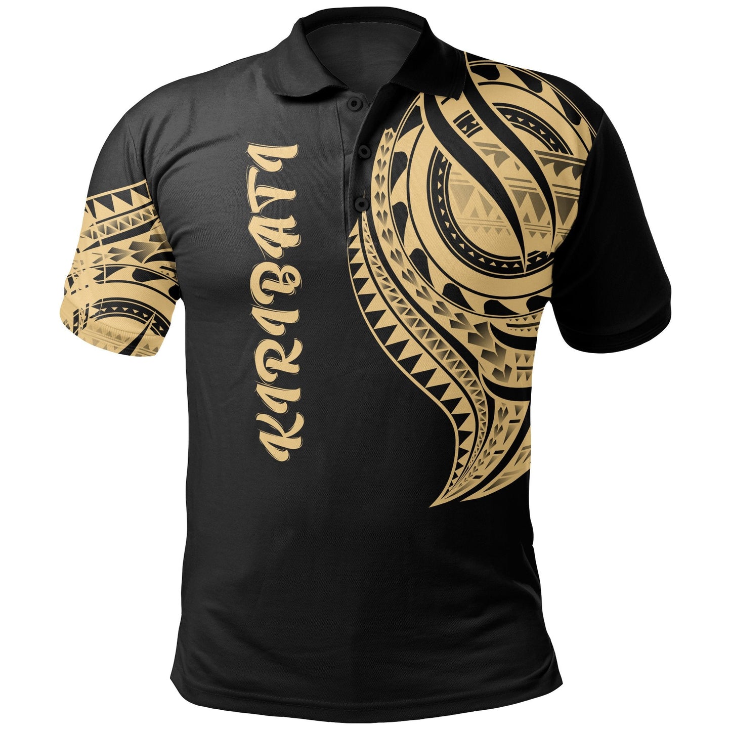 Kiribati Polo Shirt - Kiribati Tatau Gold Patterns