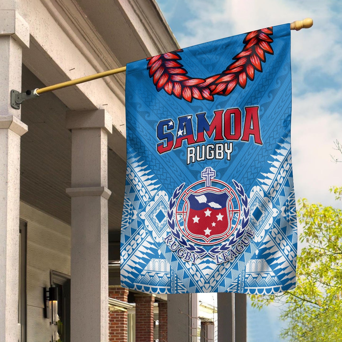 Toa Samoa Rugby Flag Manu Siva Tau Style Ulafala Ver.02