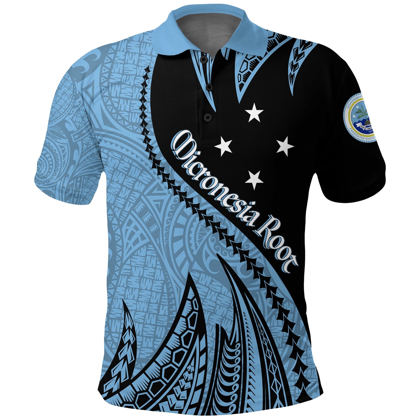 FSM Proud Micronesia Root Polo Shirt Spike Pattern