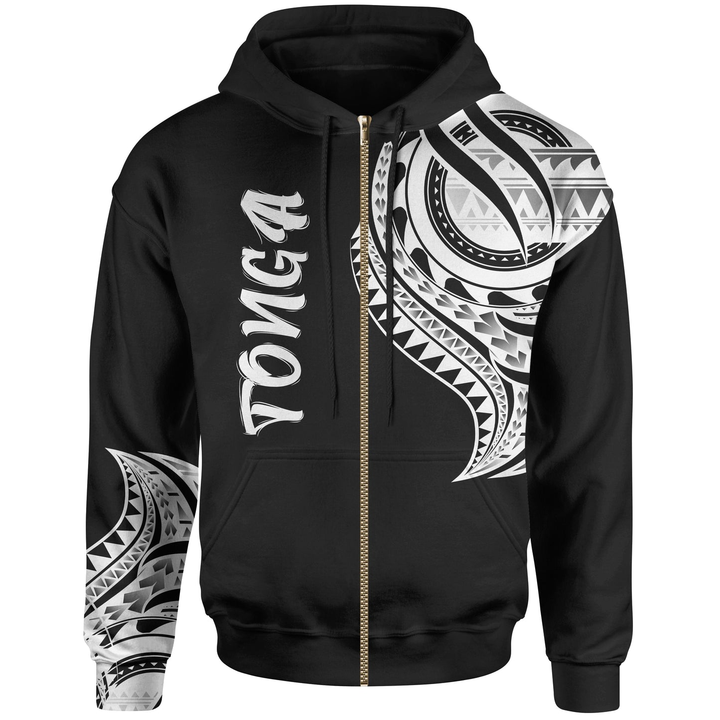 Tonga Zip Hoodie Tonga Tatau Patterns