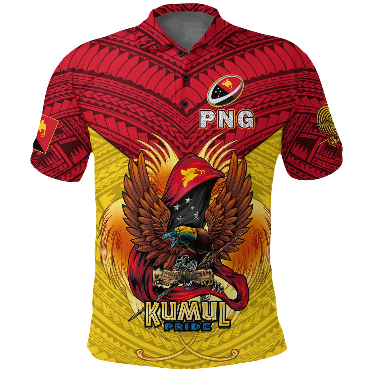 Papua New Guinea Rugby Kumul Pride Polo Shirt -
