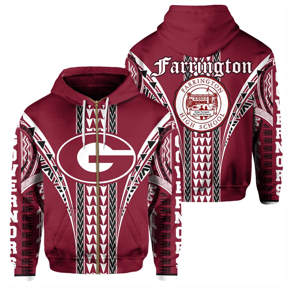 Hawaii Hoodie Farrington High Zip Hoodie AH