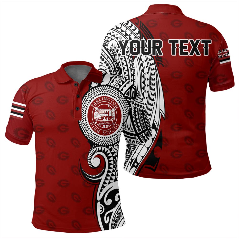 Personalized Hawaii Polo Shirt - Farrington High Tribal Kakau Polo Shirt - AH