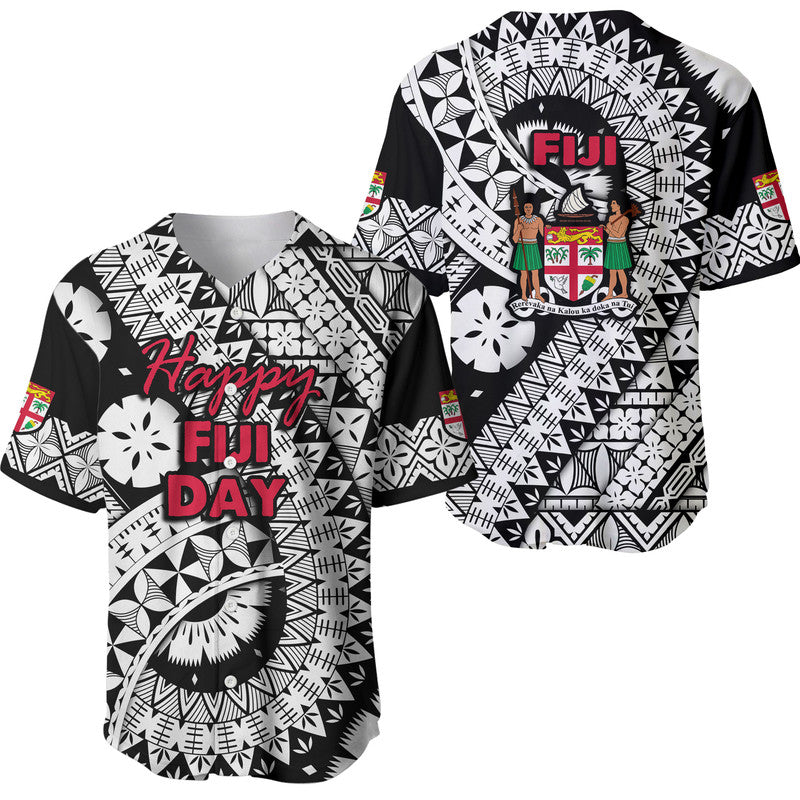 Fiji Day Baseball Jersey Masi Kesa Black Style