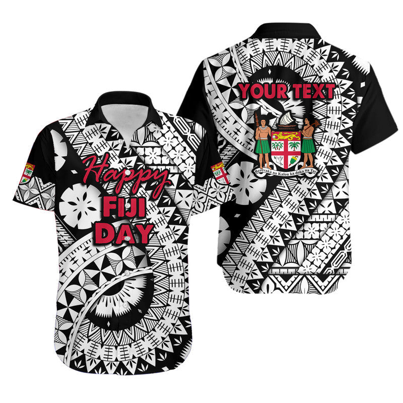Custom Personalised Fiji Day Hawaiian Shirt Masi Kesa Black Style