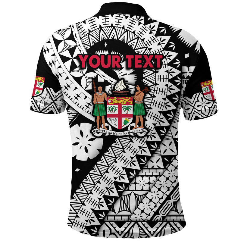Custom Personalised Fiji Day Polo Shirt Masi Kesa Black Style