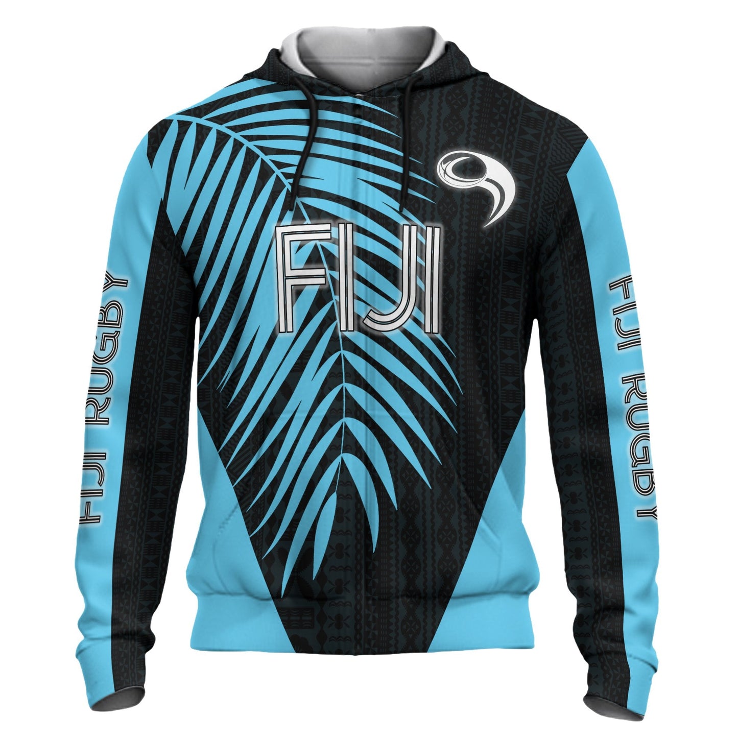Fiji Hoodie Rugby With Palm Leaf