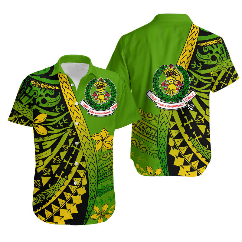 Tonga Fire And Emergency Services Hawaiian Shirt Polynesian Minimalist Style